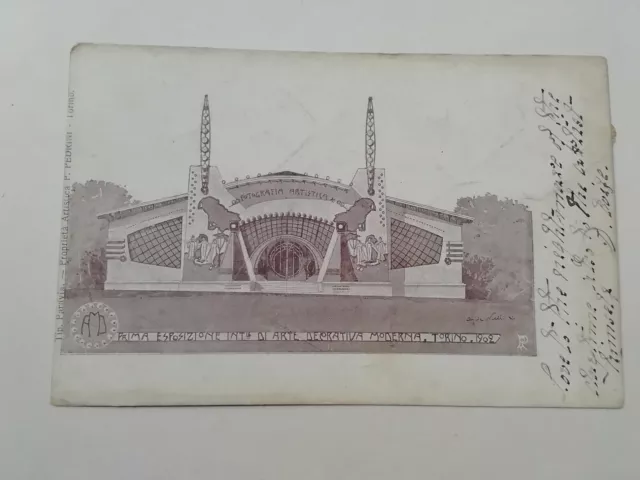 Cartolina Esposizione internazionale arte decorativa moderna Torino 1902
