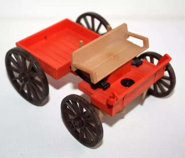 Playmobil 3587 Chariot Carriole Charrette Rouge Western Incomplet