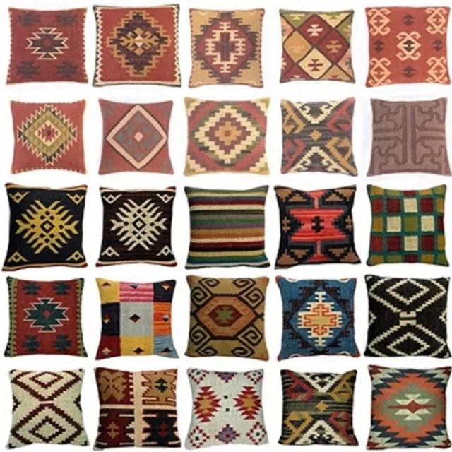 Lot of PC Indian Vintage Cushions Handmade Kilim Pillow Jute Cushion Cover Throw