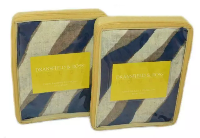 DRANSFIELD & ROSS Zebra Indigo Blue EURO SHAMS SET OF 2 Neiman Marcus Horchow DRANSFIELD & ROSS Zebra Indigo Blue EURO SHAMS SET OF 2 Neiman Marcus Horchow