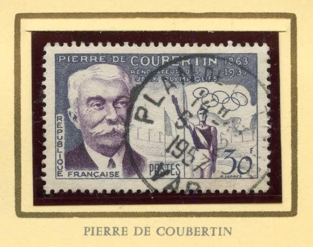 Stamp / Timbre France Oblitere N° 1088 / Celebrite / Pierre De Coubertin