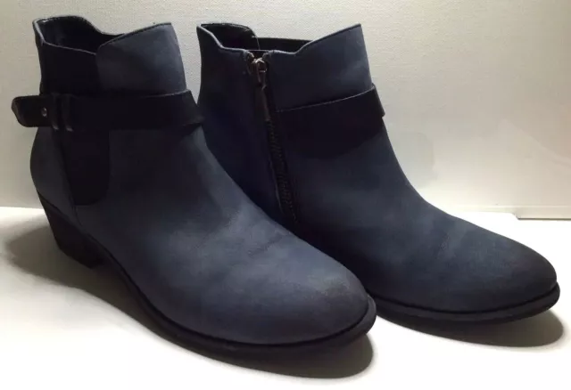 BP Daphne Ankle Strap Blue Leather Western Vibe Booties Sz 7 M 3