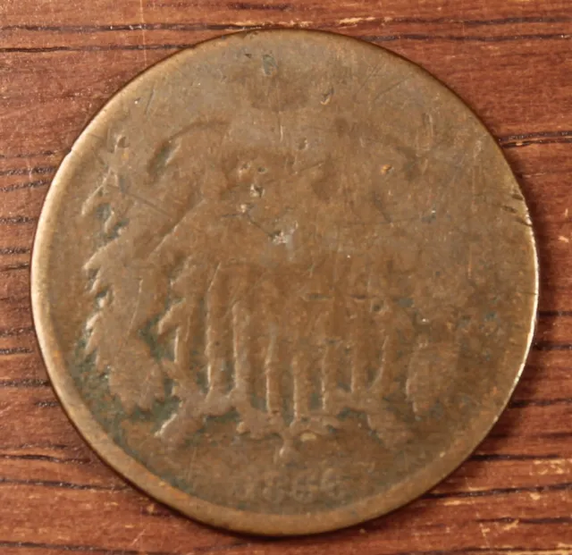 1866 Two 2 Cent Piece....................... Lot 4968