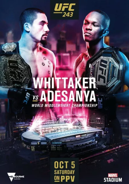 Whittaker Vs Adesanya Poster Locandina 45X32Cm || Arti Marziali Mma Ufc