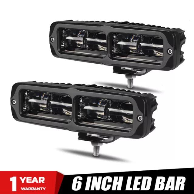 2x 6Zoll LED Arbeitslichtleiste Spot Pods 6D Linse Nebelscheinwerfer Fahren LKW