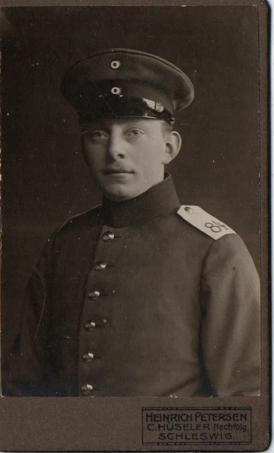 1915 CDV Schleswig Soldat N. Block Regiment 84 Portrait Foto Heinrich Petersen