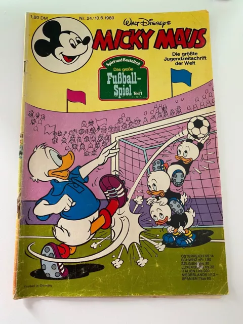Disney Micky Maus Ehapa Heft Nr. 24 Comic 10.6.1980 Vintage - mit Beilage
