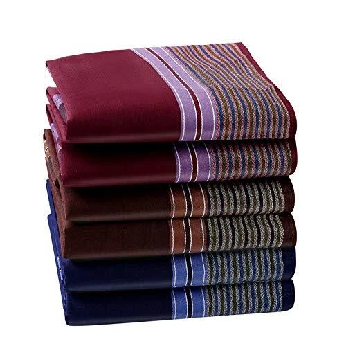 HOULIFE Homme Mouchoirs Tissu Foncé en Pur Coton Carreaux Tartan Nature pour Usa