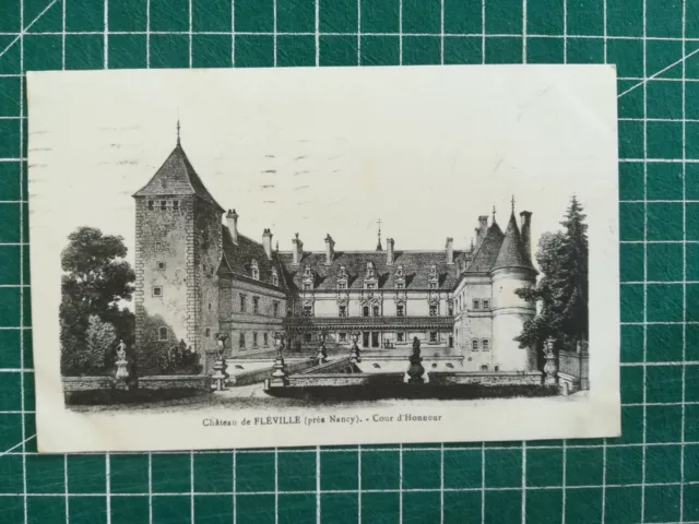 sc023 CPA 1929 - Nancy - le Château de Fléville - Cour d'Honneur