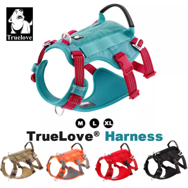 Truelove Escape Proof Dog Harness 3M Reflective Adjustable Soft Padded Handle