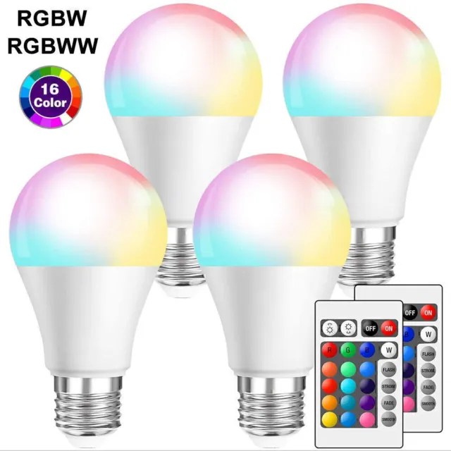 E27/E26 RGB LED Birne Dimmbar Leuchtmittel Lampe Glühbirne mit Fernbedienung