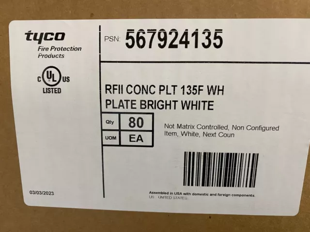 Tyco 567924135 Rfii Plate Bright White 10X