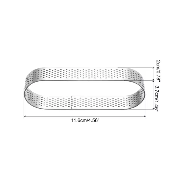 Oval Torte 4.5" x 1.4" Edelstahl Lang Torte Mousse Ring Basteln Backen Werkzeuge 2