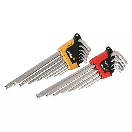 Wiha 66992 22-Piece Hex Key Set, Metric/Sae L-Shape, Chrome, Plastic Holder