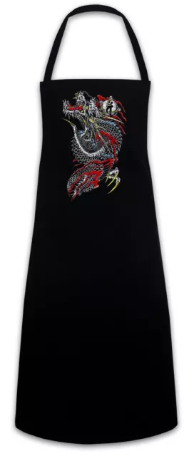 Yak Dragon BBQ Cooking Apron Asian Chinese Japanese Tattoo Artist Samurai