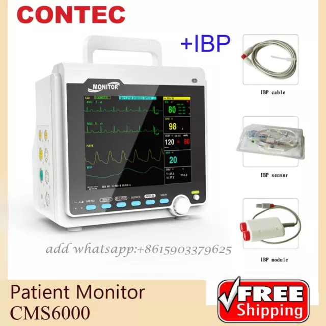 Patientenmonitor Intensivstation ICU Vitalparameter EKG,NIBP,SPO2,PR,TEMP ,IBP