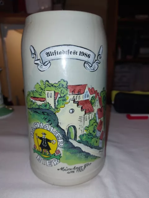 Bierkrug Maßkrug 1 L Dachauer Altstadtfest 1986