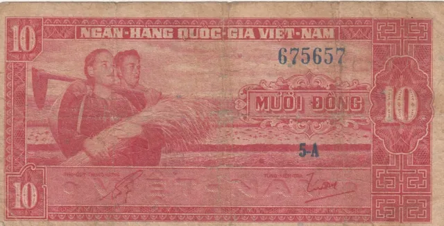 South Vietnam banknote 10 dong  (1962)    P-5  VF