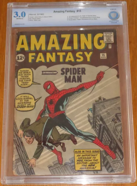 Amazing Fantasy #15 Cbcs Not Cgc (3.0) G/Vg 1St App Spiderman Off White Pgs  (Sa