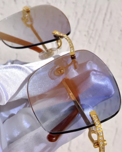 cartier rimless glasses gold