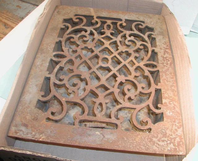 Vintage Home Radiator Grate Cast Iron floor or Wall