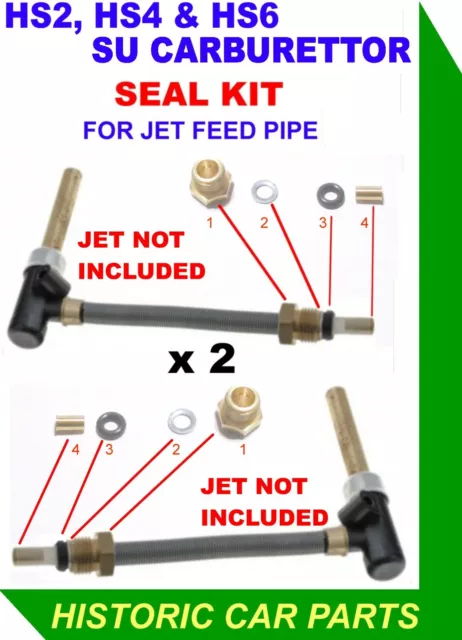 Austin Healey Sprite Mk 2 948 1098 1961-64 - HS2 SU Carb JET FEED PIPE SEALS