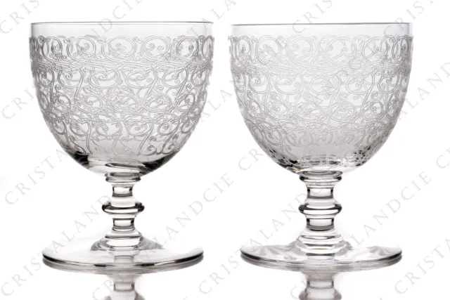 Paire de verres à eau n°2 Rohan par Baccarat. Pair of water glasses n°2 Rohan