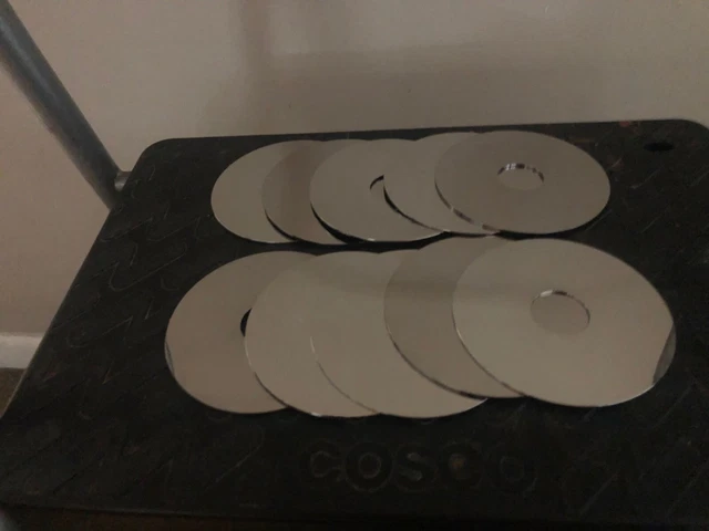 Lot of 10 Scrap Hard Drive Disk, various sizes platinum Recovery, or Crafts