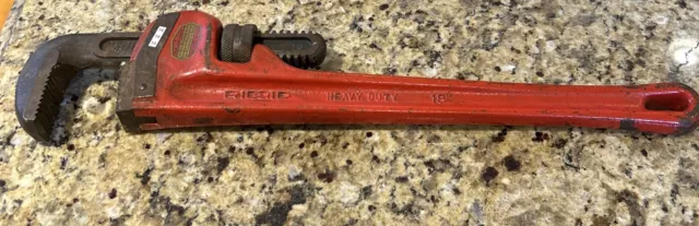 Vintage RIDGID Ridge Tool 18" Heavy Duty Straight Pipe Wrench USA