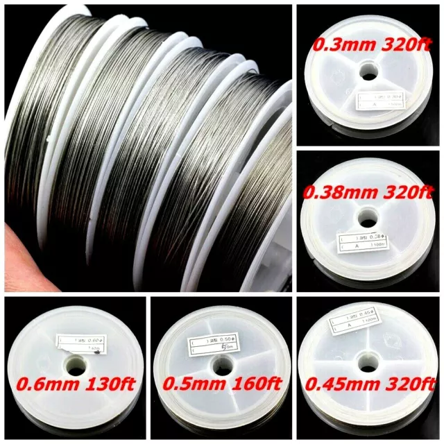 Tigertail beading wire nylon-coated stainless steel Clear 0.3-0.6mm Strong 7 str