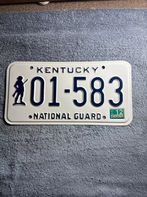2012 Kentucky National Guard License Plate 01-583