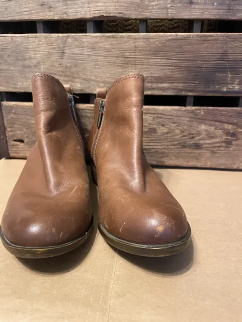 Lucky Brand Women's Basel Ankle Bootie Toffee Tan Leather Ankle Boots Size 6 M 3