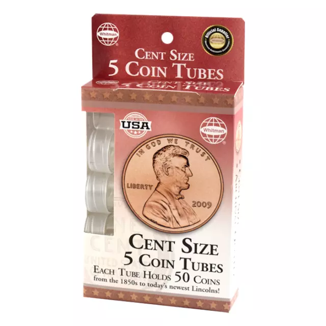Plastic Penny Tubes 5Pk