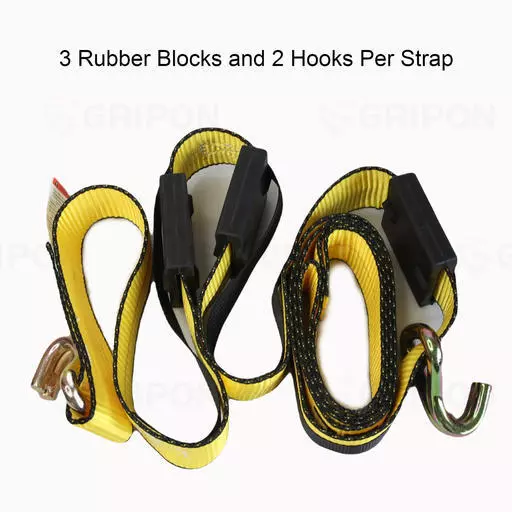 GRIPON (Pack of 2) 2in x 10ft Over Tire Car Hauler Tie Down Straps with Ratchet 2