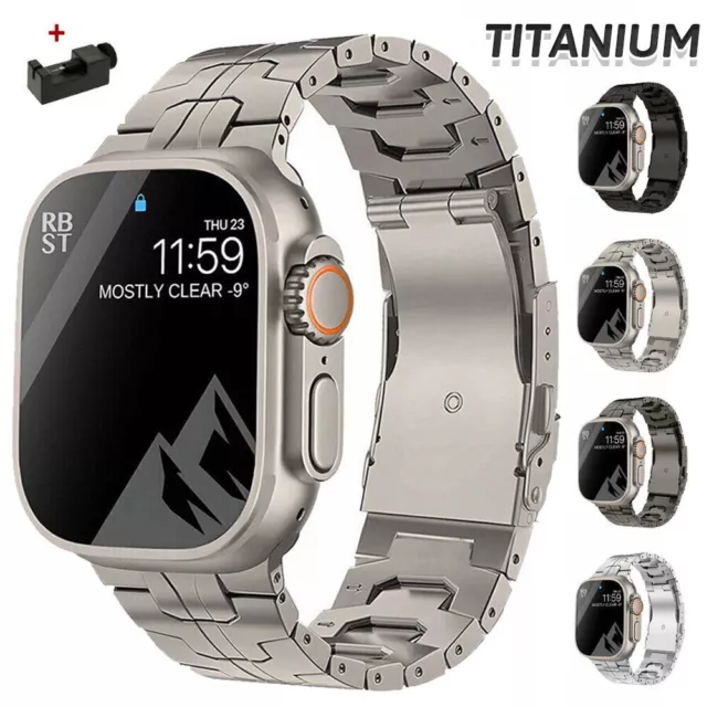 Titanium Metal Band Strap +Tool For Apple Watch Ultra Series 9/8/7/6 44/45/49mm