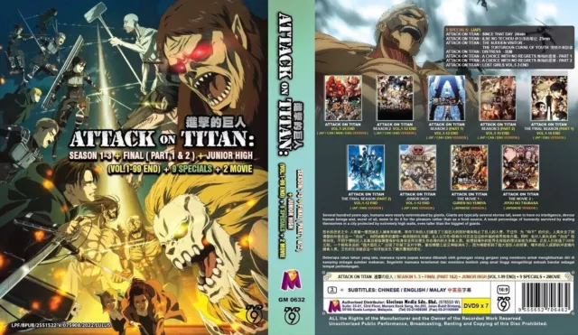 DVD Anime Attack On Titan The Final Season 4 Part 1 (1-16 End