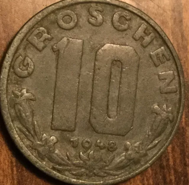 1948 Austria 10 Groschen Coin