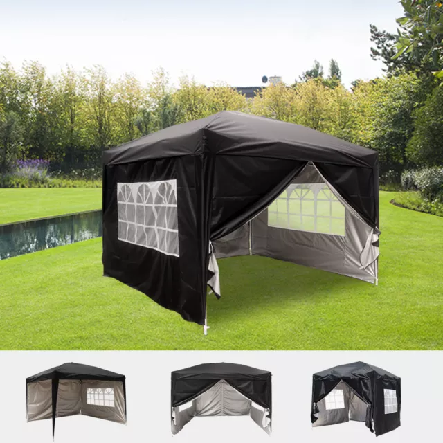 Gazebo Pop Up Marquee or Tent Panels Awning Outdoor Party Black 5 Sizes