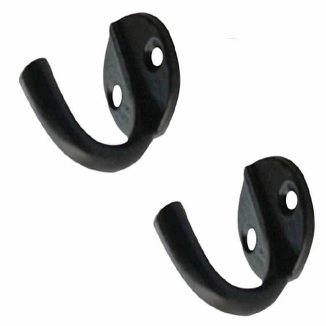 2 Hook Wrought Iron Black RSF Coat 1 1/2" X  1 3/4" | Renovator's Supply
