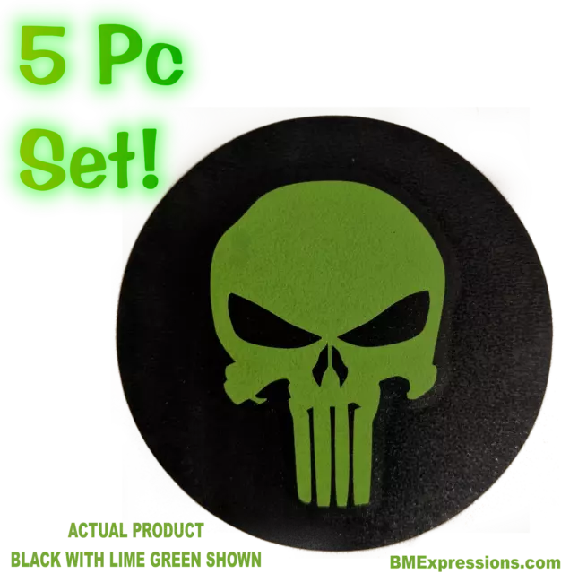 Punisher Wheel Center Cap 3.5" Overlay Decals Choose your Colors 5 in a SET