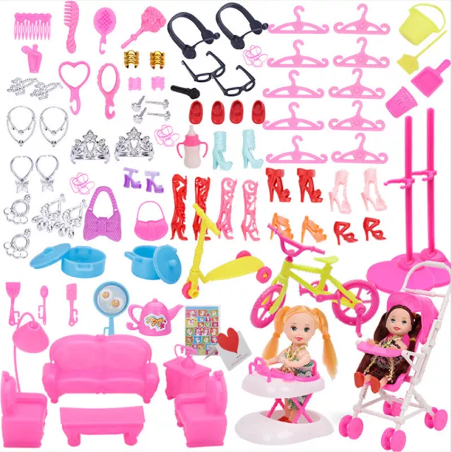 Barbie Doll Clothing Bulk 118Pc Pack Evening Casual Dress Clothes Outfits & Shoe 3