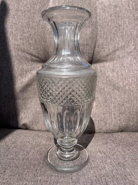 Antike Kristall Vase Glas Empire 19 Jahrhundert Frankreich St Louis ? Baccarat ?