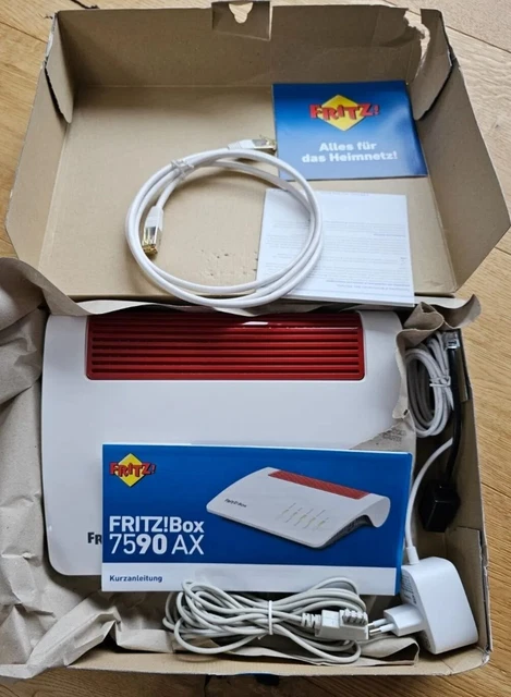 AVM FRITZ!Box 7590 AX v2 Router, weiß/rot in OVP mit WiFi-6