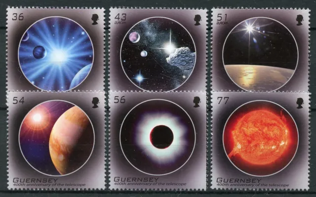 Guernsey 2009 MNH Astronomy Telescope 400th Anniv Europa 6v Set Space Stamps