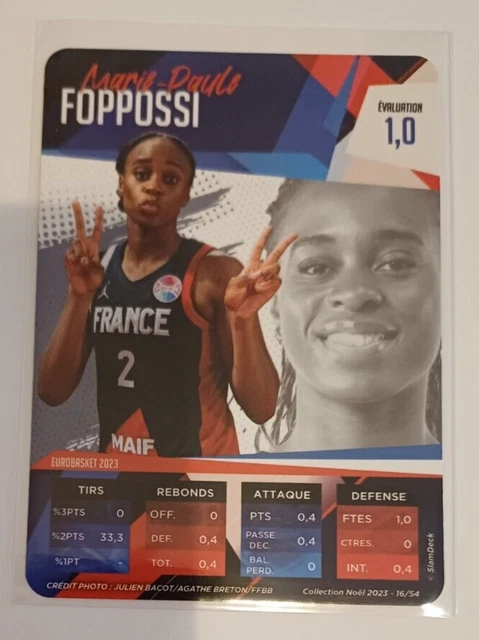 Romane BERNIES #47 Carte Slam Deck Edition Limitée Noel 2023 Basket Ball France