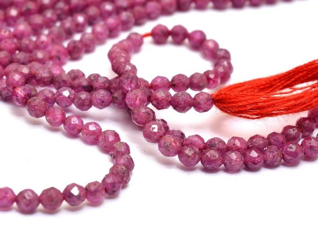 AAA Naturel Facettes Rouge Rubis Gemme Rondelle Perles 13 " Brin 2mm-3mm