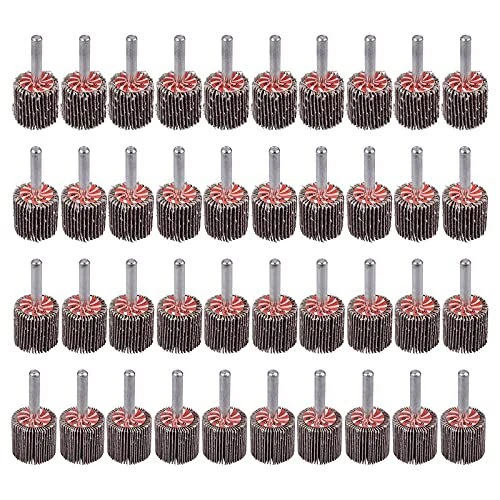 40 Pack Flap Wheel 1" x 1", 1/4" Mounted Shank Aluminum Oxide Grit# 60,80,120...