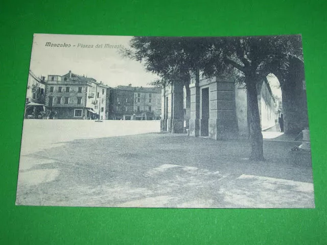 Cartolina Moncalvo ( Asti ) - Piazza del Mercato 1930 ca - N. 117