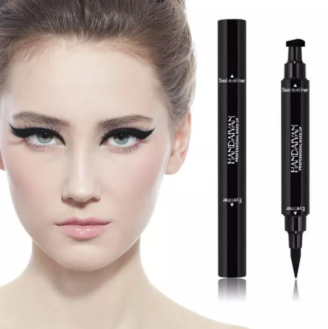 Eyeliner Tampon Forme Chat Noir Étanche Maquillage Yeux