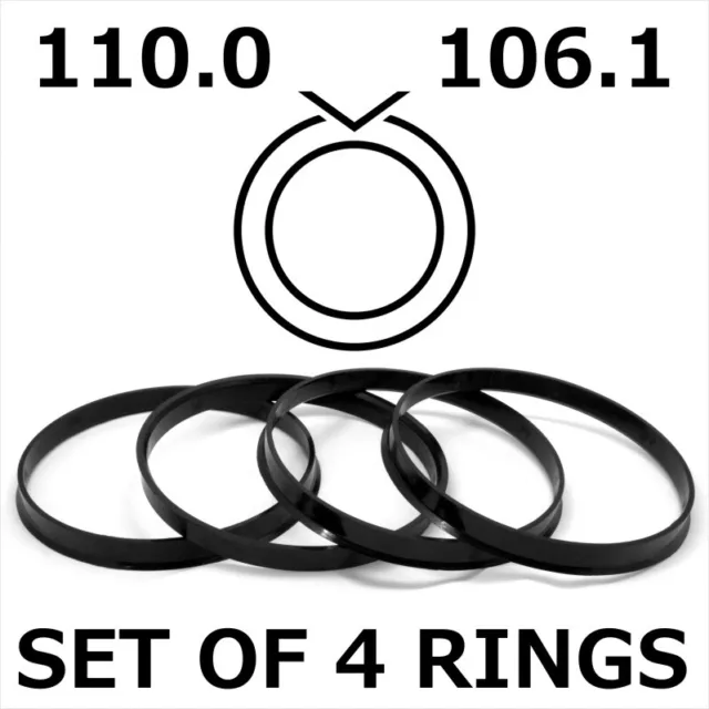 110.0 - 106.1 SPIGOT RINGS SET OF 4 For Alloy Wheel Hub Centric spacer